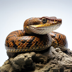Fototapeta premium An African Rock Python (Python sebae) coiled and ready.