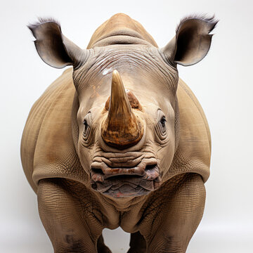 A young African Rhinoceros (Diceros bicornis) looking endearingly at the camera.