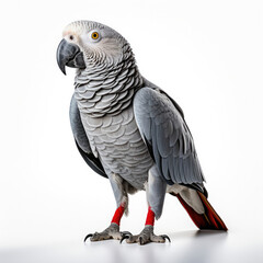 Obraz premium An exotic African Grey Parrot (Psittacus erithacus) perched majestically.