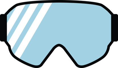 Snowboard goggles icon. Ski goggles sign. Snowboard protective mask symbol. flat style.
