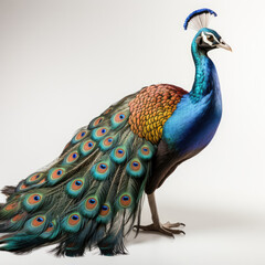 Obraz premium A majestic Peacock (Pavo cristatus) showing off its vibrant tail.