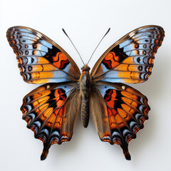 A Question Mark Butterfly (Polygonia interrogationis) top-down view.