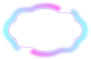 cyberpunk neon frame empty element design