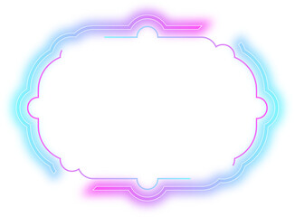 cyberpunk neon frame empty element design
