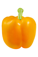 Yellow paprika isolated on transparent background.