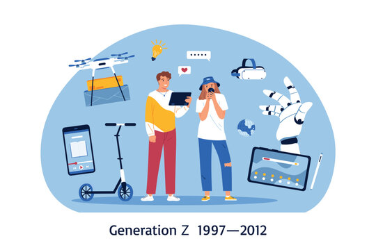 Generation Z People Composition