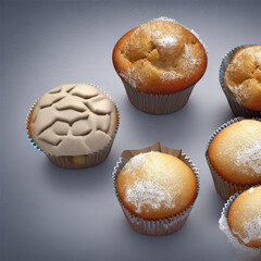 muffins on a plate generative ai