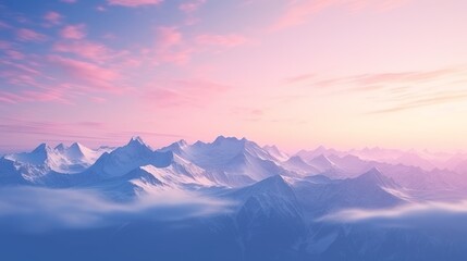 Fototapeta na wymiar Minimalist silhouette of mountains on a calm background. Generative AI