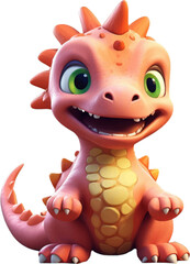 Cute dinosaer in 3D style.