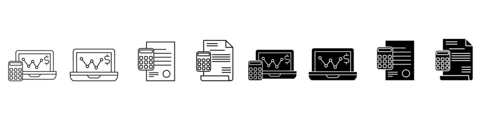Budget icon vector set. Analysis illustration sign collection. statistics symbol. financial report logo.
