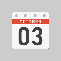 Icon page calendar day - 3 October