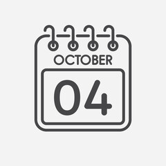 Icon page calendar day - 4 October