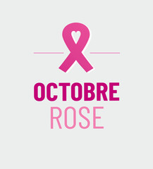 Octobre Rose / lutte contre le cancer du sein en france - obrazy, fototapety, plakaty