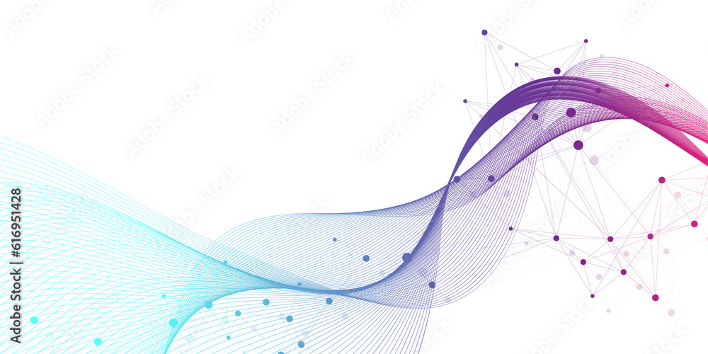 Poster Global network connection concept. Social network communication in the global business concept. Big data visualization. Internet technology illustration.