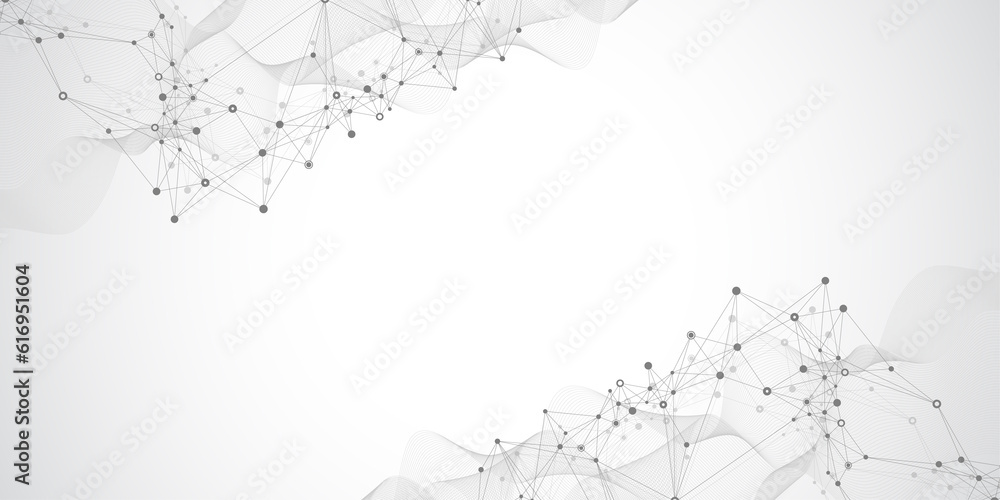 Aufkleber Global network connection concept. Social network communication in the global business concept. Big data visualization. Internet technology illustration.