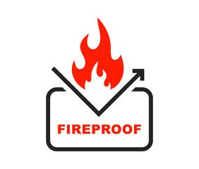 Fire resistant icon. Fireproof icon. Fire resistant material sign. Vector illustration.