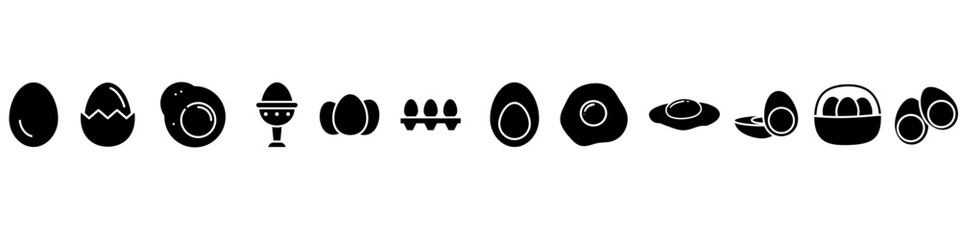 Eggs icon vector set. fried eggs illustration sign collection. food symbol. chicken logo.