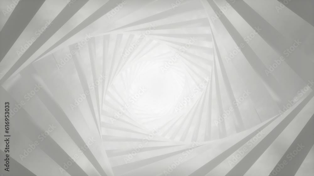 Aufkleber abstract white futuristic geometric tunnel architecture, loop animation.