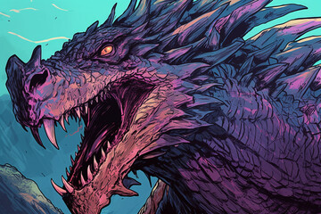 Wild Dragon Fantasy Character Illustration