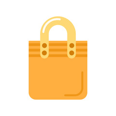 Cute shopping bag. Vector illustration icon on white background.