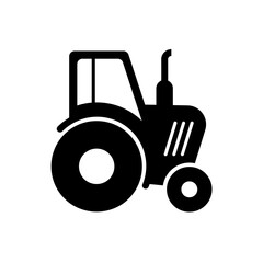 Tractor black glyph icon on white background