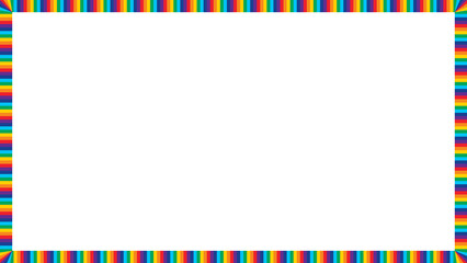 Obraz premium Striped rectangle frame in rainbow colors