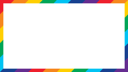 Striped colorful frame in seven rainbow colors