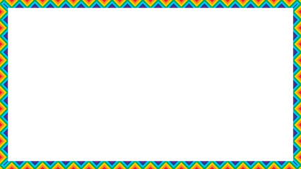 Geometric zigzag frame rectangle transparent