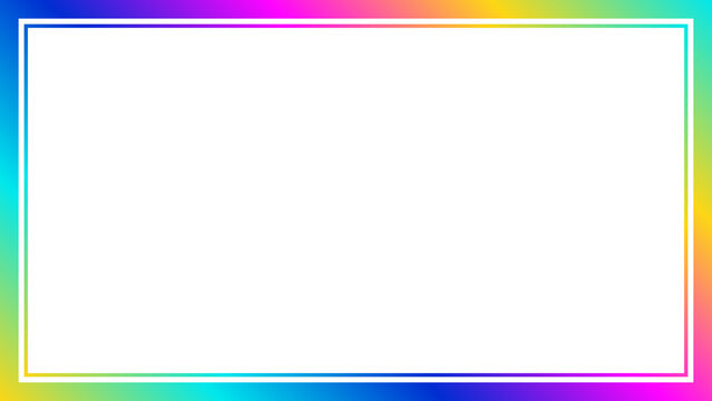 Gradient rainbow frame transparent