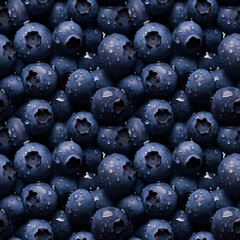 Blueberries with water drops, seamless pixel perfect pattern texture.