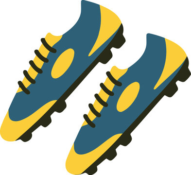 blue and yellow soccer cleats clip art preview