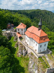 Fototapeta na wymiar Valdstejn Castle in Bohemian Paradise in North Bohemia - Town of Turnov