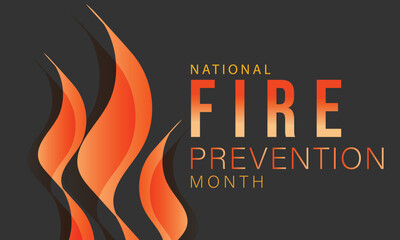 National fire prevention month. background, banner, card, poster, template. Vector illustration. - obrazy, fototapety, plakaty