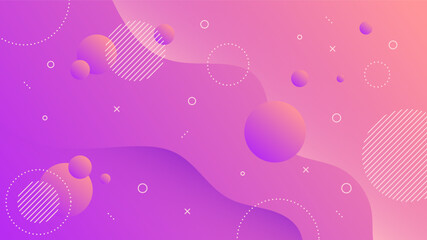Modern Abstract Background with Motion Waves Retro Memphis and Pink Purple Orange Gradient Color