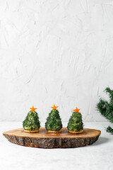 Fototapeta na wymiar Holiday appetizer in form of christmas tree
