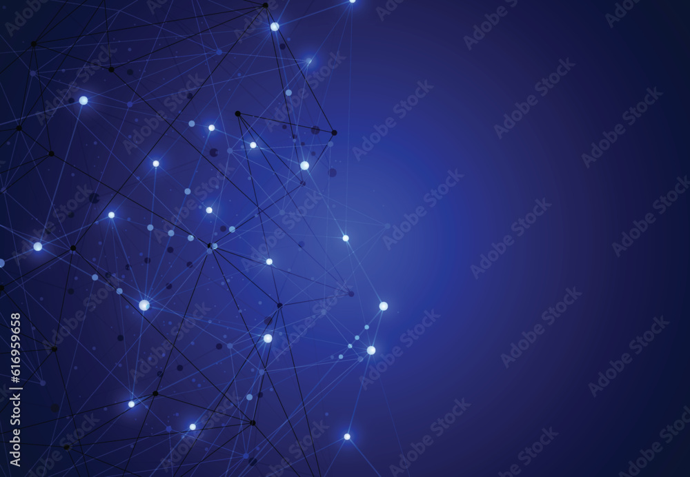 Aufkleber abstract technology dot and line connection digital hi tech design concept background. space for tex