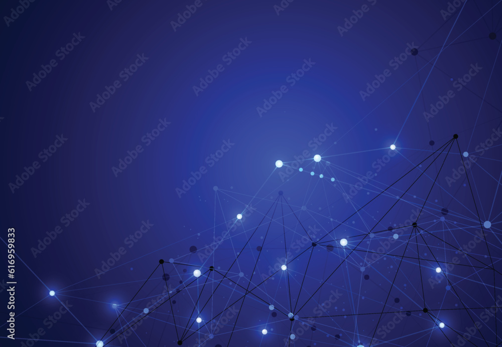 Aufkleber abstract technology dot and line connection digital hi tech design concept background. space for tex