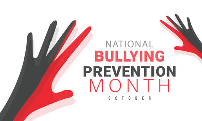National Bullying Prevention Month. background, banner, card, poster, template. Vector illustration.