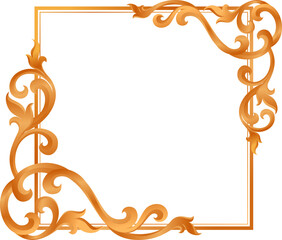 Decorative vintage frame for invitations, frames, menus, labels and websites. Elegant vector element Eastern style, place for text. Thai traditional.