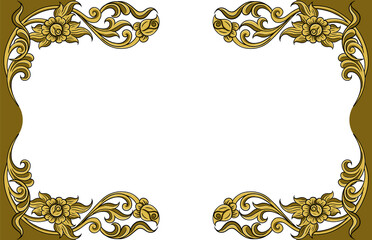 Decorative vintage frame for invitations, frames, menus, labels and websites. Elegant vector element Eastern style, place for text. Thai traditional.