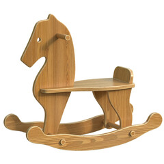 Wooden rocking horse chair 3d rendering © koya979