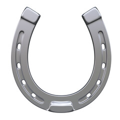 Horseshoe on white background 3d rendering