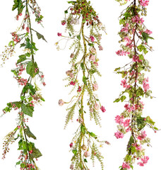 Flower garlands with transparent background