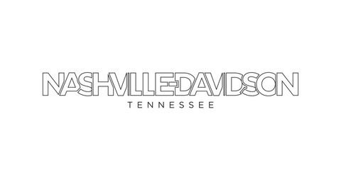 Nashville, Tennessee, USA typography slogan design. America logo with graphic city lettering for print and web.