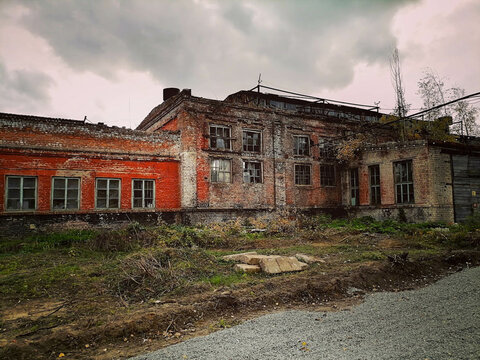 Old ancient ruins of a Ukraine factory. High quality photo