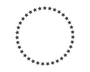 Start decoration frame in vector. Stars abstract round border.
