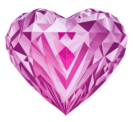 Glossy pink diamond heart (Generative AI)
