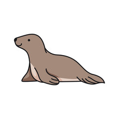 seal animal cartoon isolated icon design, vector illustration  graphic.