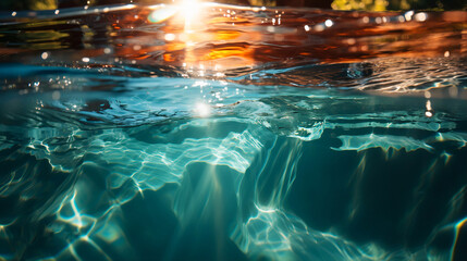 Reflets, eaux, piscine,  fond, soleil, lumière