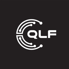 QLF letter technology logo design on black background. QLF creative initials letter IT logo concept. QLF setting shape design.
